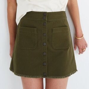 MADEWELL Raw-Hem A-Line Mini Skirt in Kale Size 00 Madewell mini Skirt‎